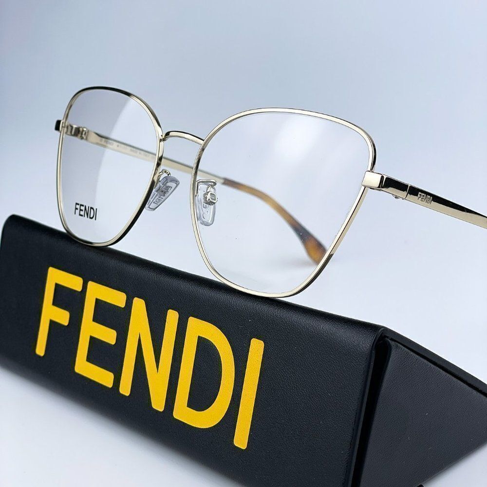 NEW Fendi FE50007U  033  Light Gold Butterfly Women Eyeglasses - Picture 3 of 10
